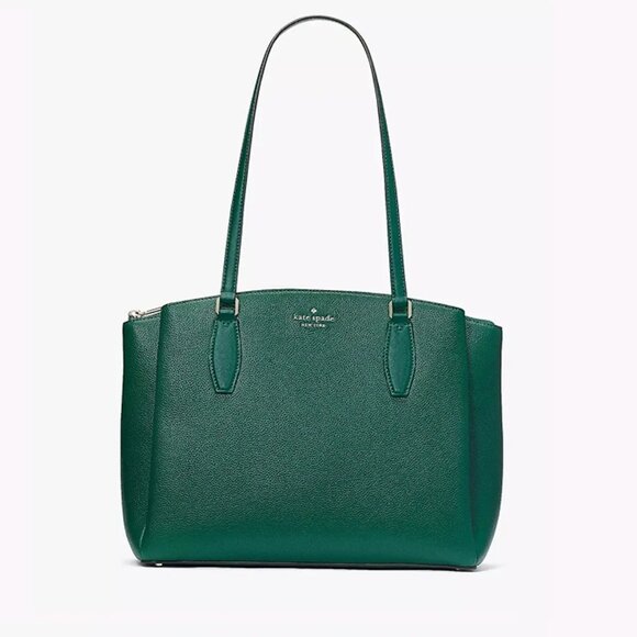 Kate Spade Monet Large Triple Compartment Tote Deep Jade Green wkru6948 - Picture 2 of 7